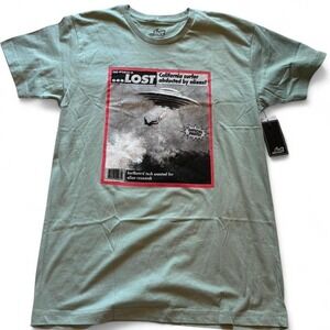 LOST‎ short sleeve graphic t-shirt in a muted sage green color M NWT